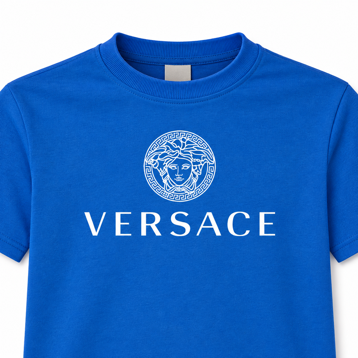 Youth Kids Versace Cotton T-Shirt | Color: Blue | View 3