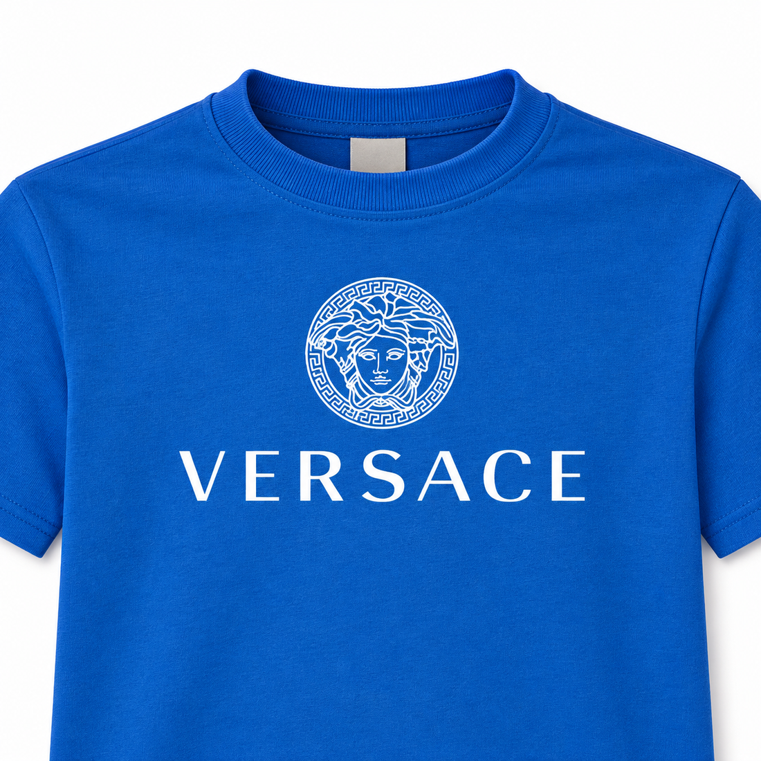 Youth Kids Versace Cotton T-Shirt | Color: Blue | View 3