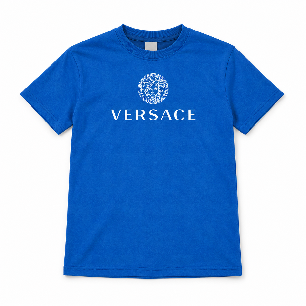 Youth Kids Versace Cotton T-Shirt | Color: Blue | View 5