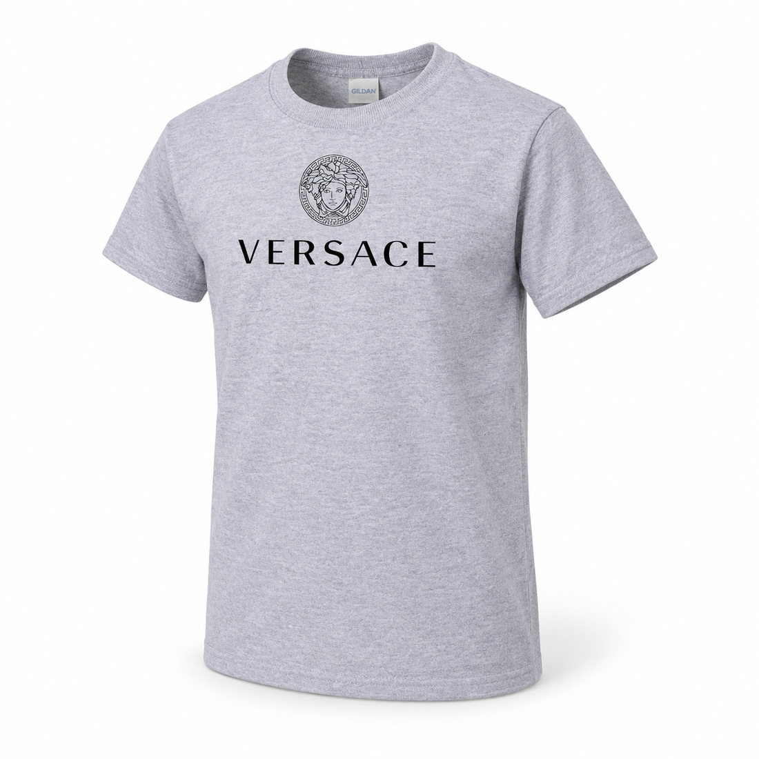 Youth Kids Versace Cotton T-Shirt | Color: Grey | View 1