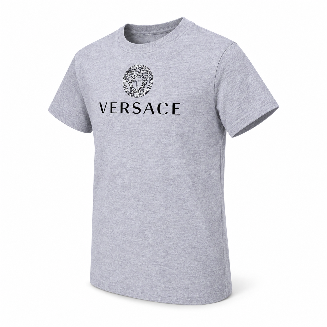 Youth Kids Versace Cotton T-Shirt | Color: Grey | View 2
