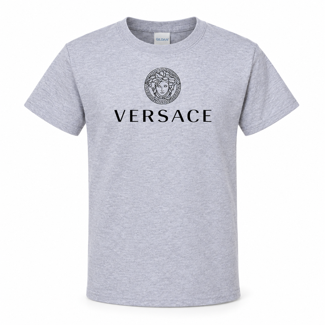 Youth Kids Versace Cotton T-Shirt | Color: Grey | View 3