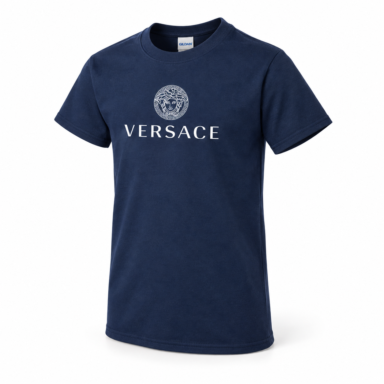 Youth Kids Versace Cotton T-Shirt | Color: Navy | View 1