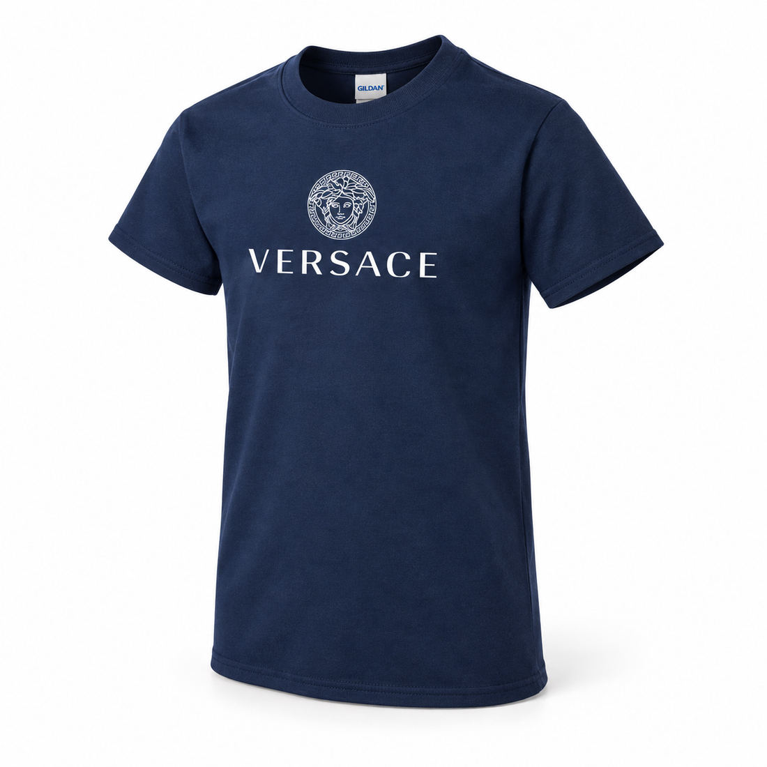 Youth Kids Versace Cotton T-Shirt | Color: Navy | View 1