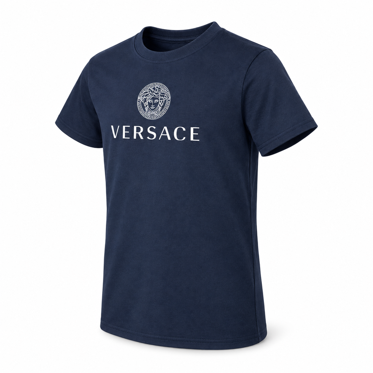Youth Kids Versace Cotton T-Shirt | Color: Navy | View 2