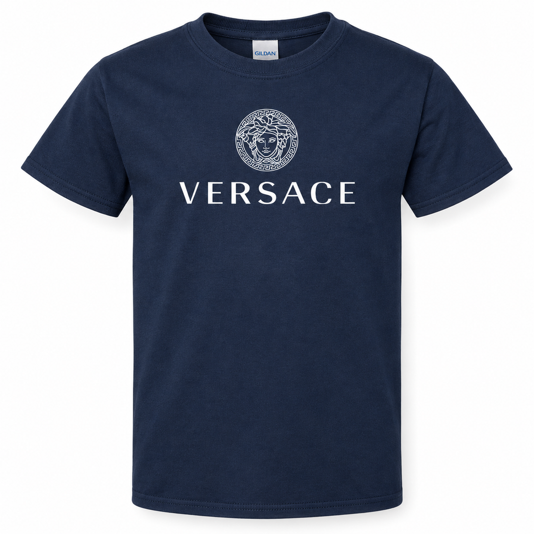 Youth Kids Versace Cotton T-Shirt | Color: Navy | View 3
