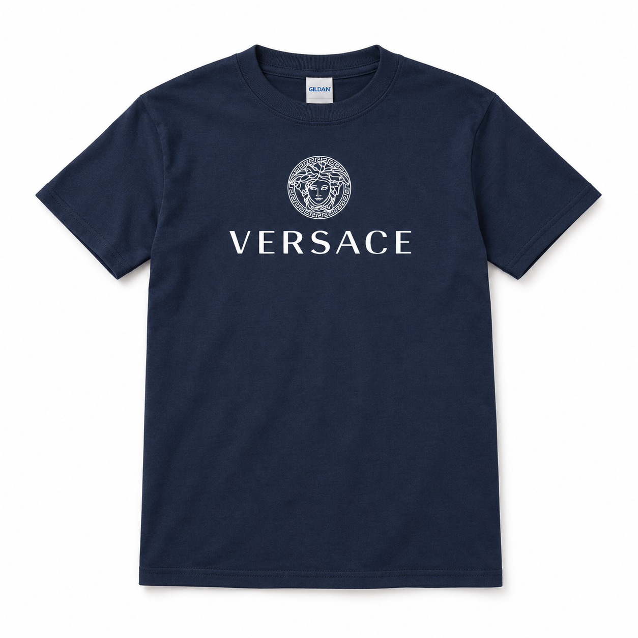 Youth Kids Versace Cotton T-Shirt | Color: Navy | View 5