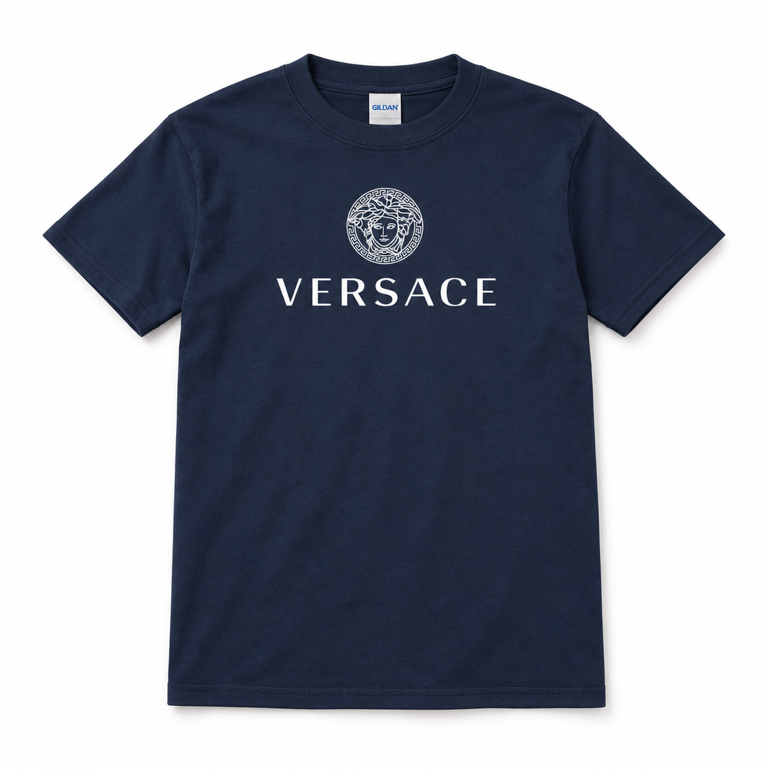 Youth Kids Versace Cotton T-Shirt | Color: Navy | View 5