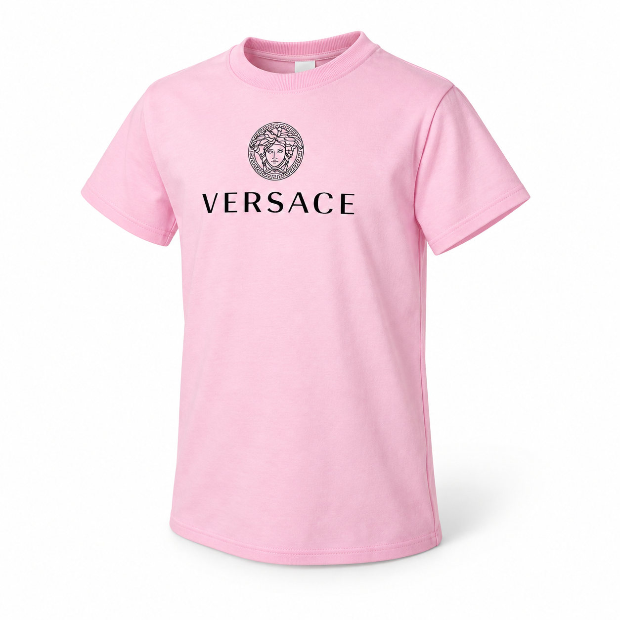 Youth Kids Versace Cotton T-Shirt | Color: Pink | View 1
