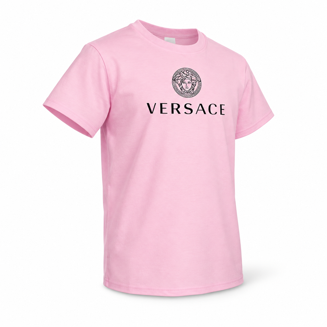 Youth Kids Versace Cotton T-Shirt | Color: Pink | View 2