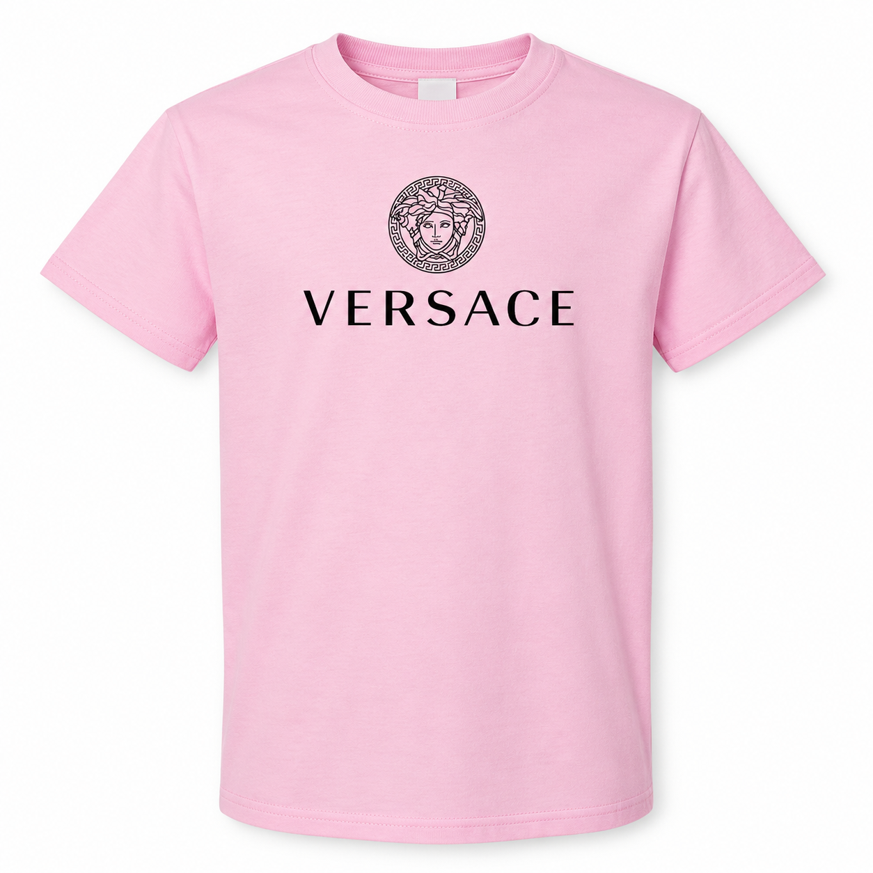 Youth Kids Versace Cotton T-Shirt | Color: Pink | View 3