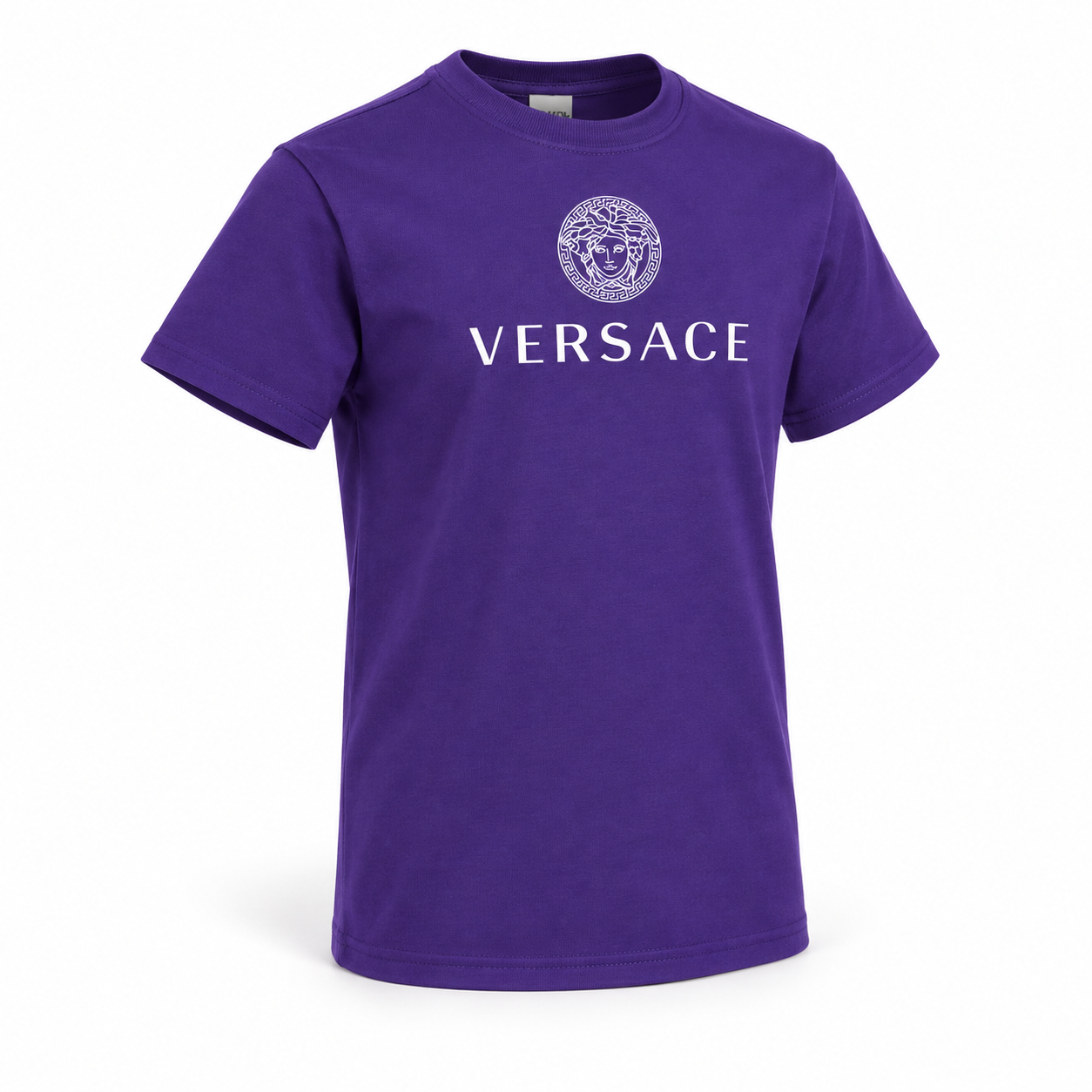Youth Kids Versace Cotton T-Shirt | Color: Purple | View 1
