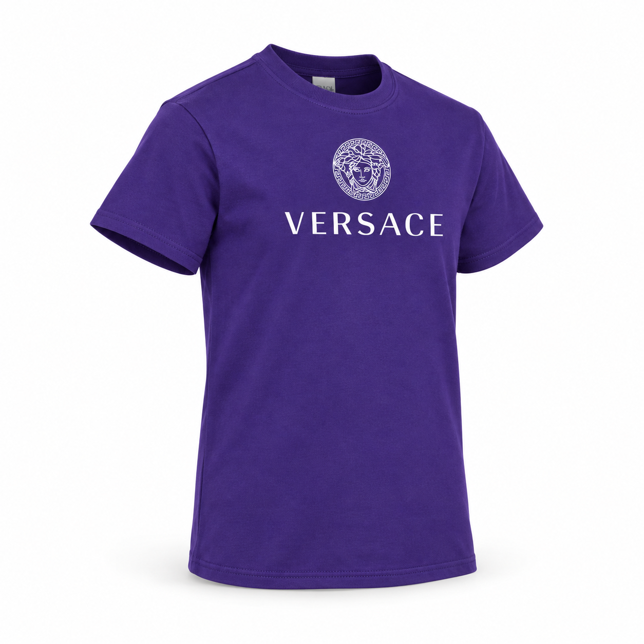 Youth Kids Versace Cotton T-Shirt | Color: Purple | View 2