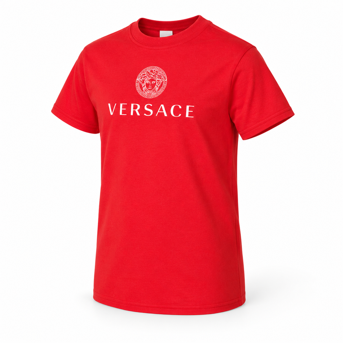 Youth Kids Versace Cotton T-Shirt | Color: Red | View 2
