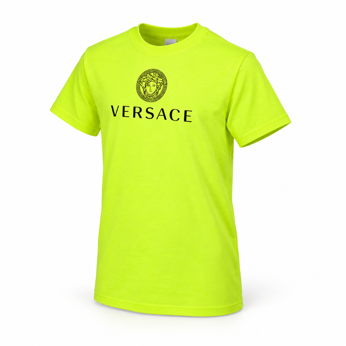 Youth Kids Versace Cotton T-Shirt | Color: Safety Green | View 1