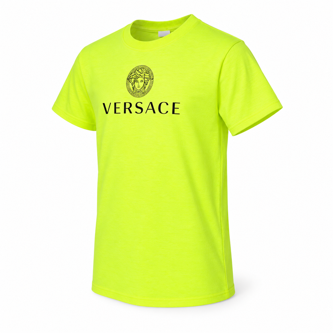 Youth Kids Versace Cotton T-Shirt | Color: Safety Green | View 2