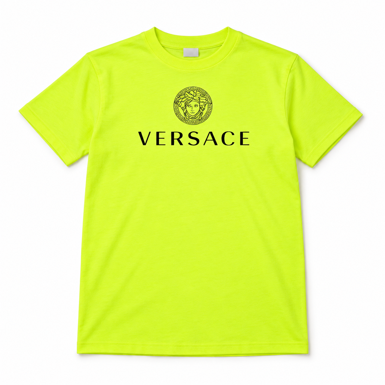 Youth Kids Versace Cotton T-Shirt | Color: Safety Green | View 5