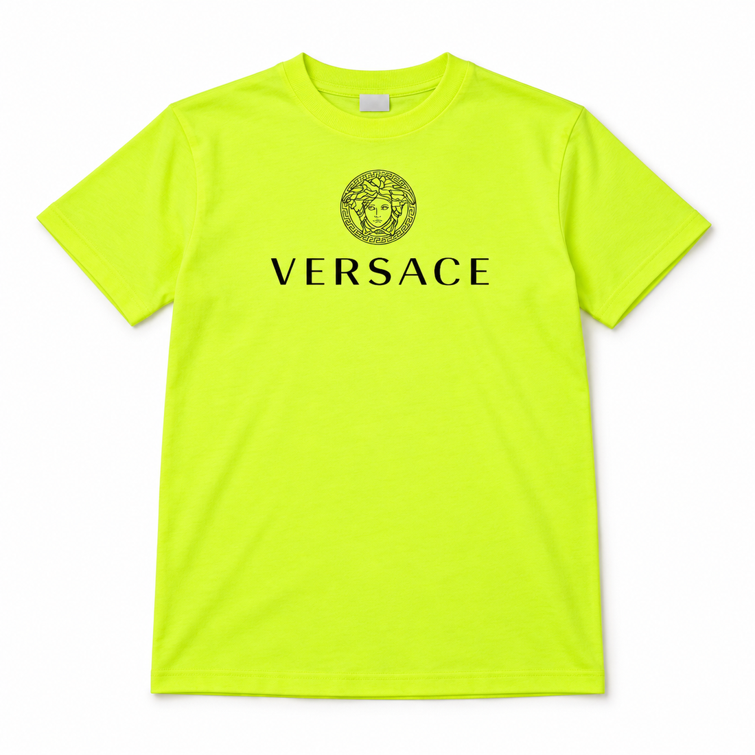 Youth Kids Versace Cotton T-Shirt | Color: Safety Green | View 5