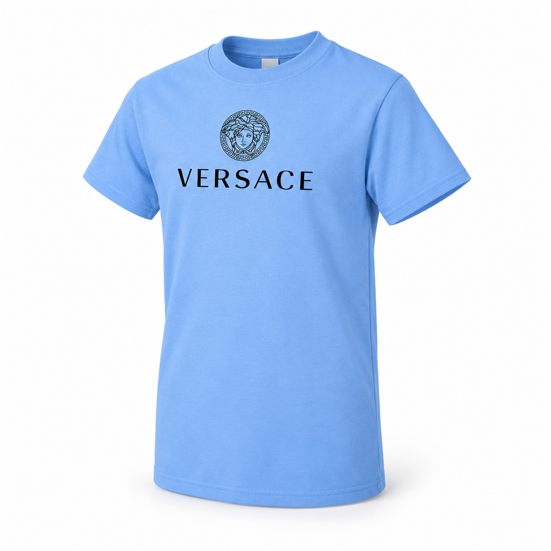 Youth Kids Versace Cotton T-Shirt | Color: Sky Blue | View 1