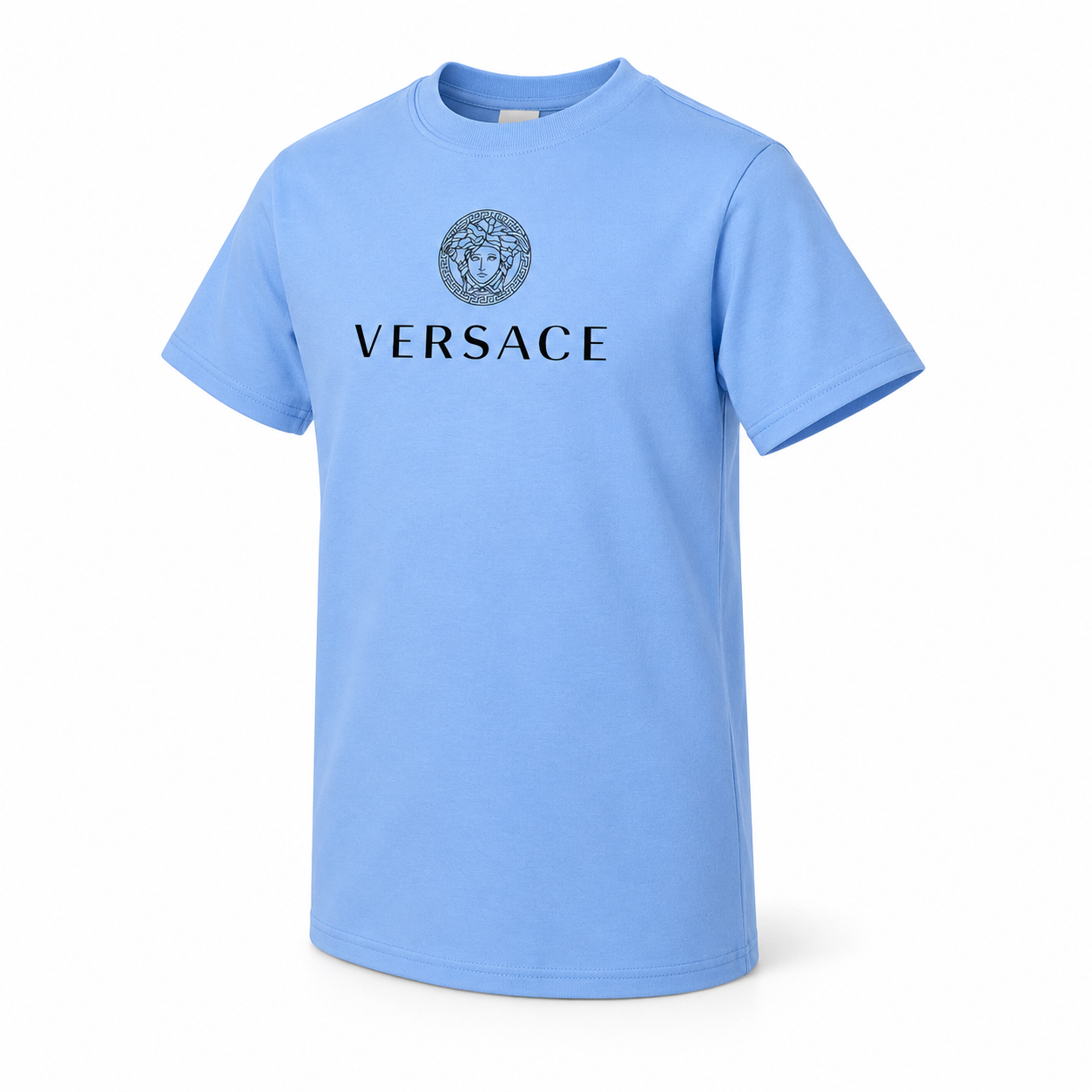 Youth Kids Versace Cotton T-Shirt | Color: Sky Blue | View 2