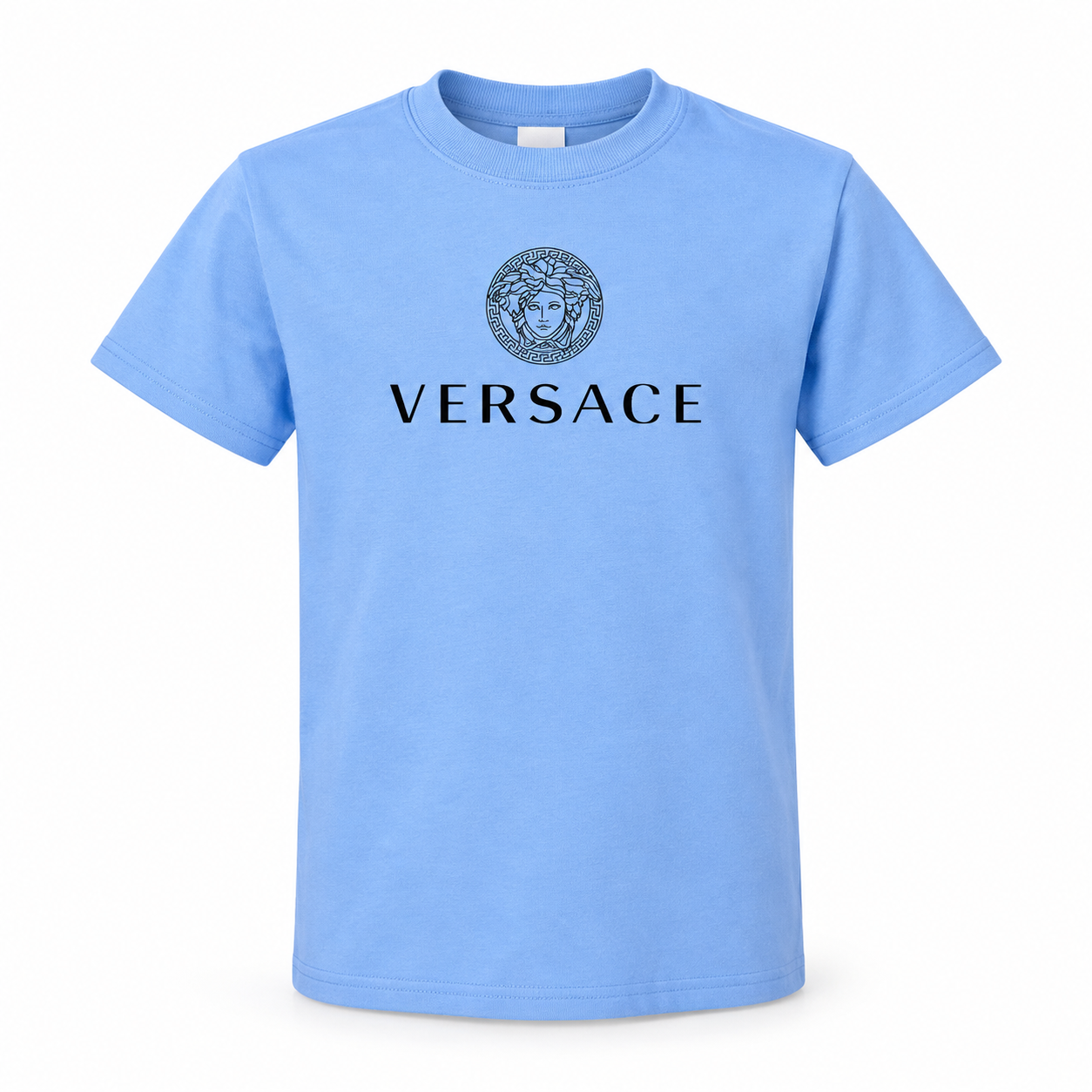 Youth Kids Versace Cotton T-Shirt | Color: Sky Blue | View 3