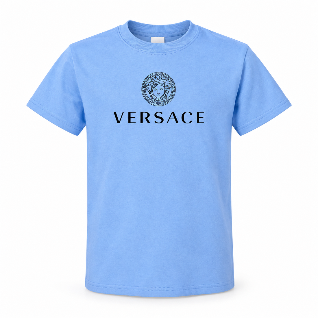 Youth Kids Versace Cotton T-Shirt | Color: Sky Blue | View 3