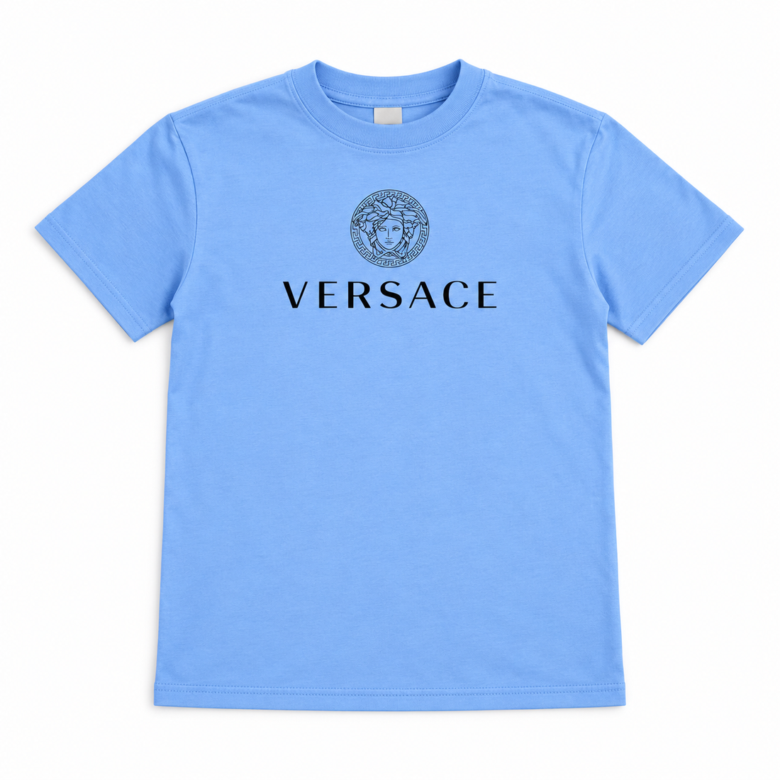 Youth Kids Versace Cotton T-Shirt | Color: Sky Blue | View 5