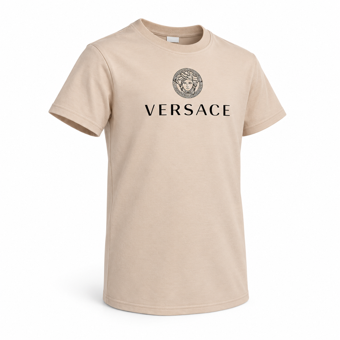Youth Kids Versace Cotton T-Shirt | Color: Tan | View 1