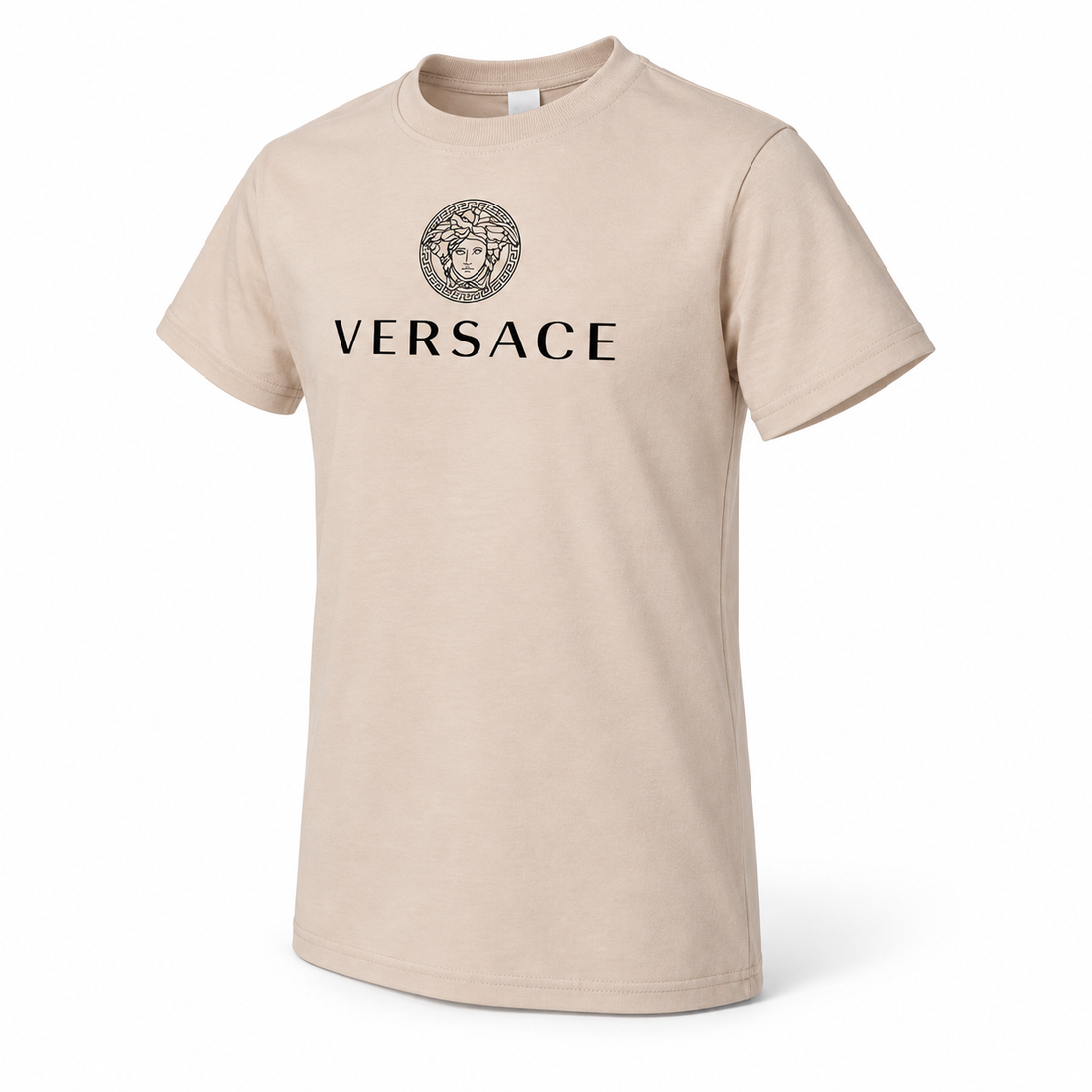Youth Kids Versace Cotton T-Shirt | Color: Tan | View 2