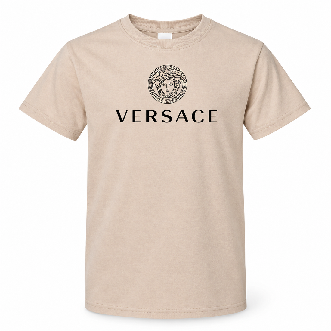 Youth Kids Versace Cotton T-Shirt | Color: Tan | View 3