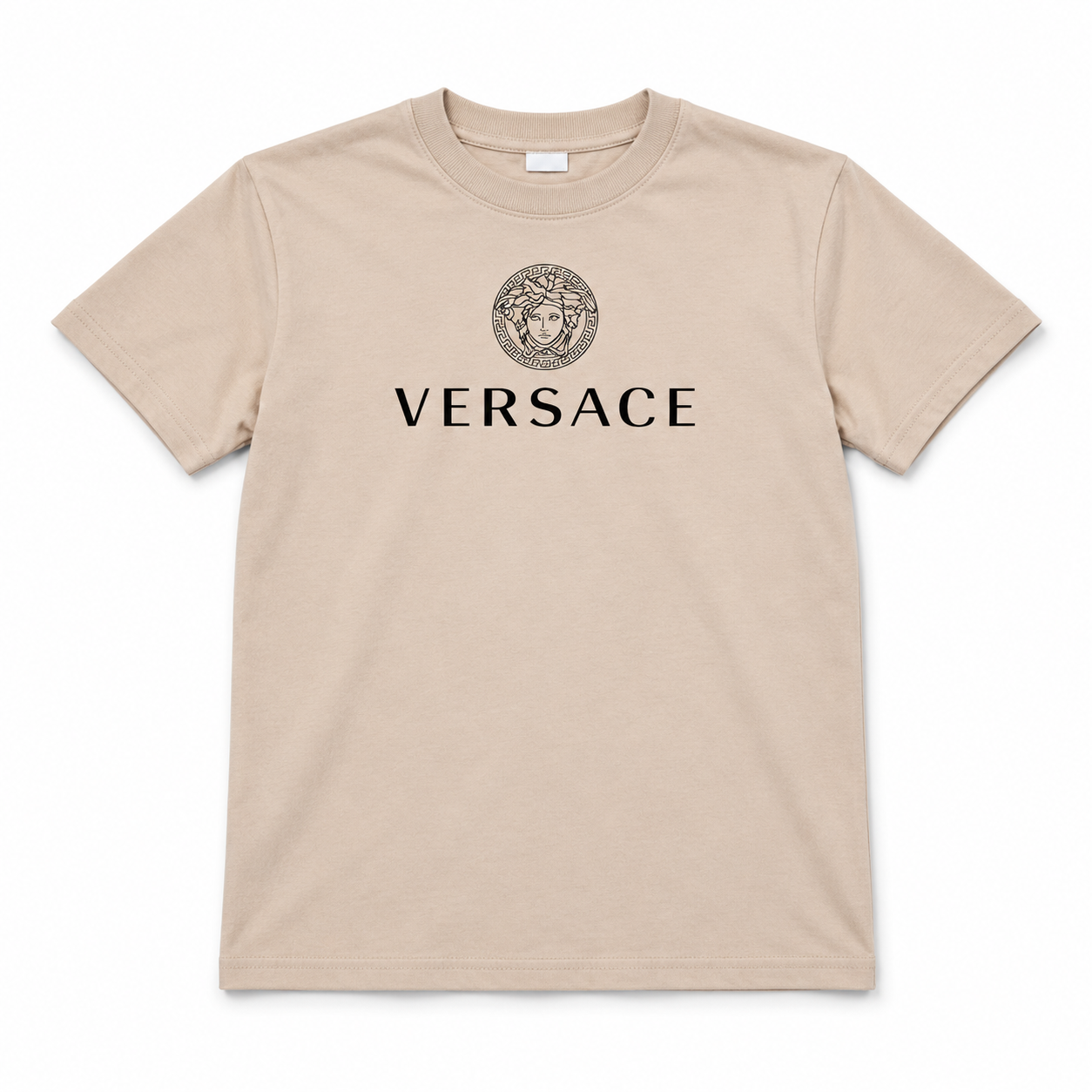 Youth Kids Versace Cotton T-Shirt | Color: Tan | View 5