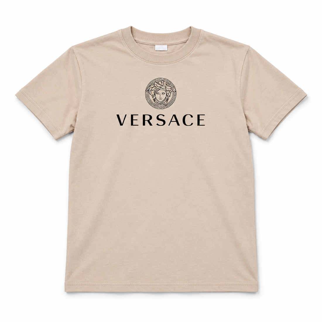 Youth Kids Versace Cotton T-Shirt | Color: Tan | View 5