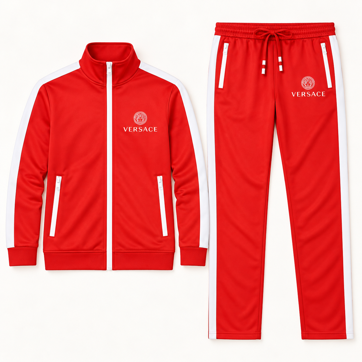 Men's Versace Dri-Fit TrackSuit | Color: Red | View 2