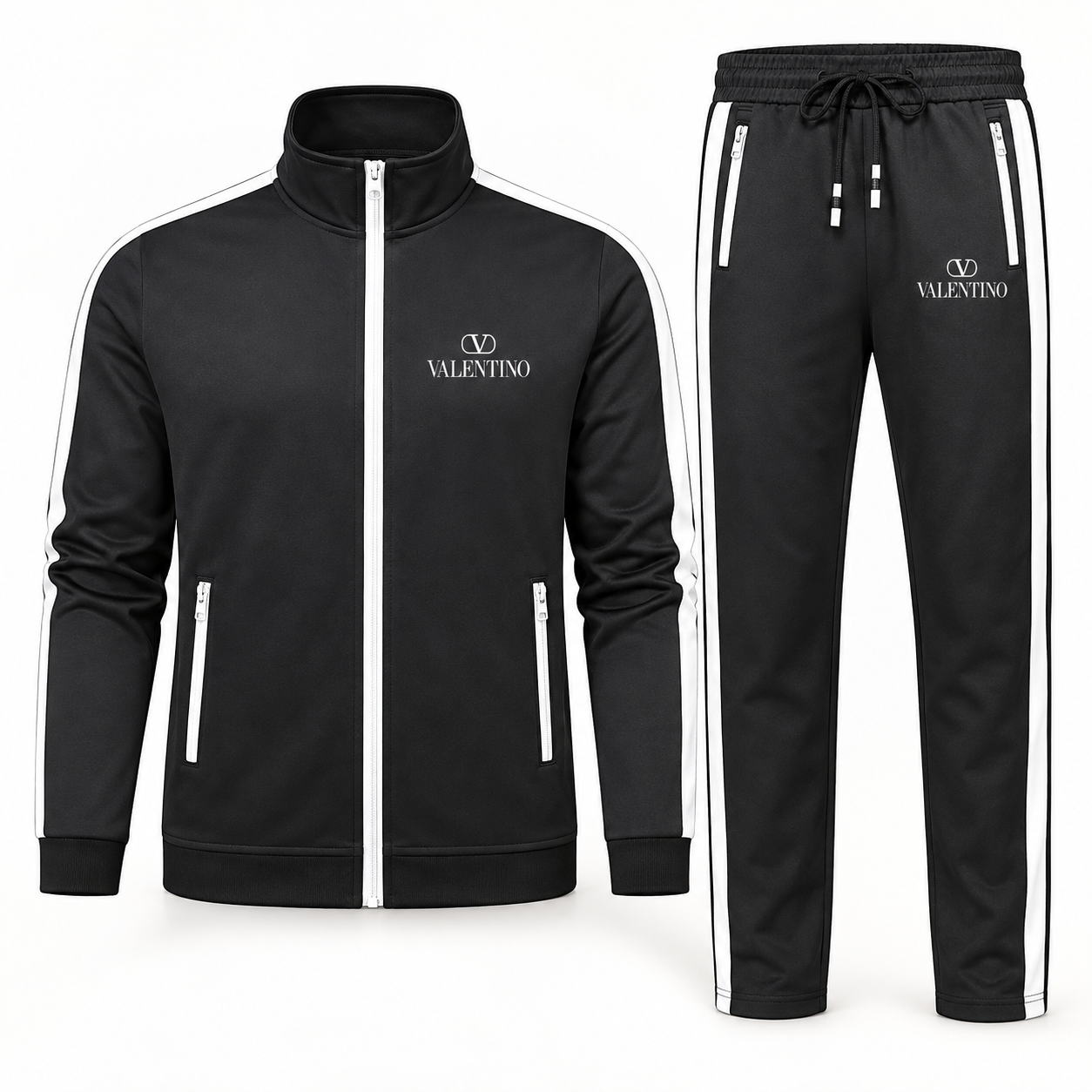 Men's Valentino Dri-Fit TrackSuit | Color: Black | View 5