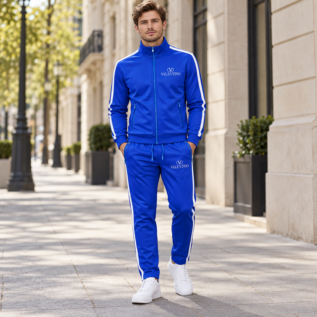 Men's Valentino Dri-Fit TrackSuit | Color: Blue | View 1