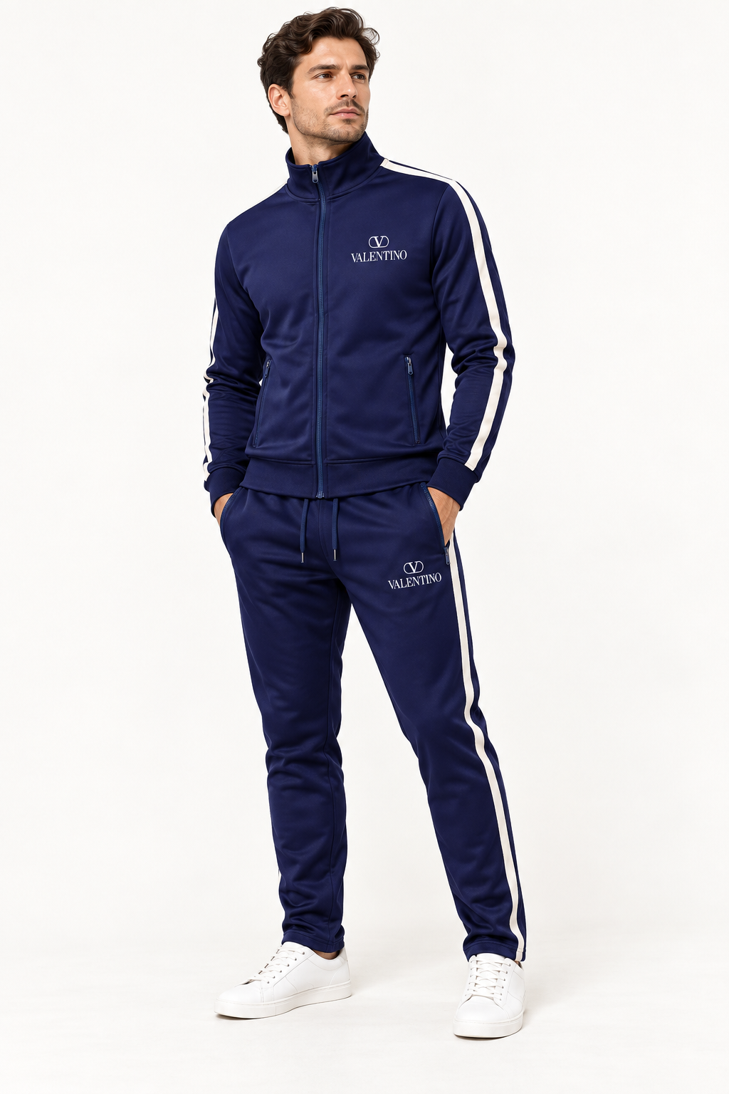Men's Valentino Dri-Fit TrackSuit | Color: Navy | View 2