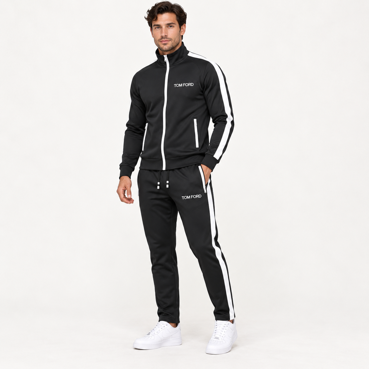 Men's Tom Ford Dri-Fit TrackSuit | Color: Black | View 2