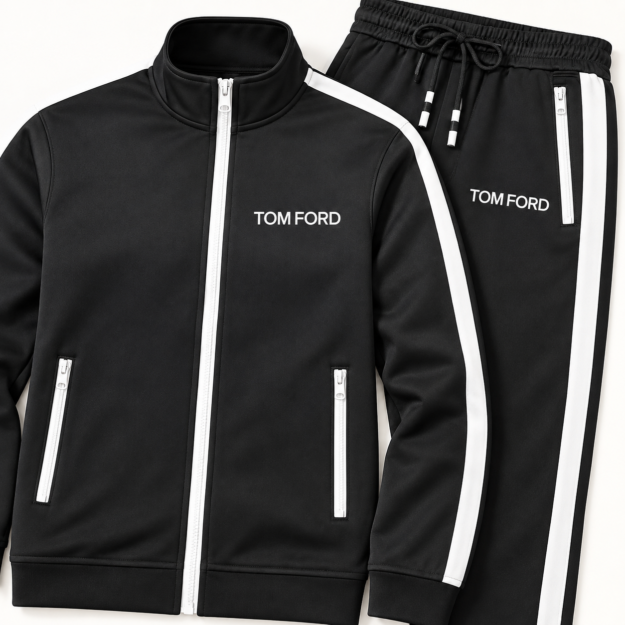 Men's Tom Ford Dri-Fit TrackSuit | Color: Black | View 4
