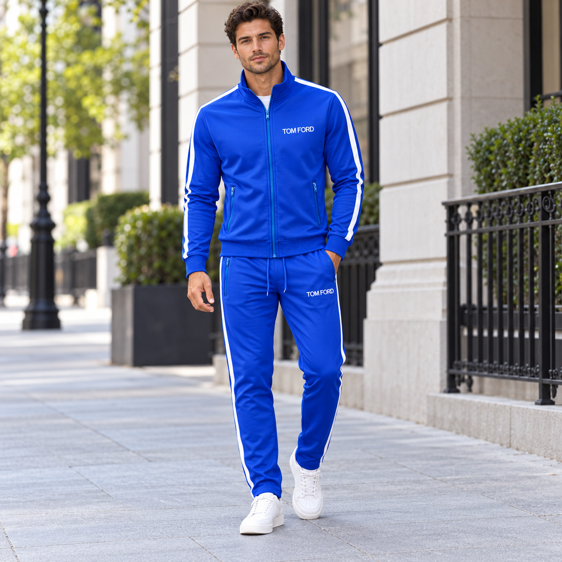 Men's Tom Ford Dri-Fit TrackSuit | Color: Blue | View 1