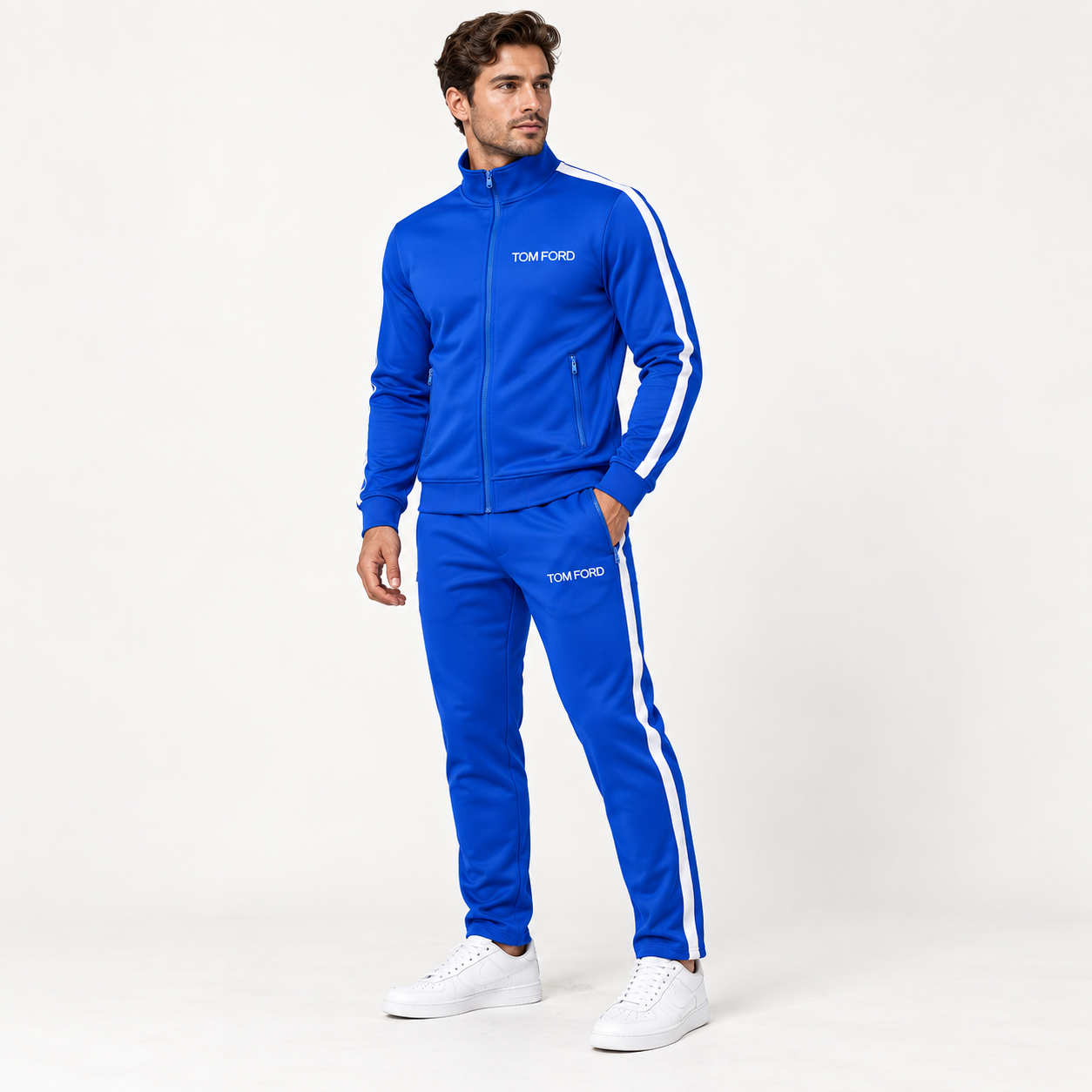 Men's Tom Ford Dri-Fit TrackSuit | Color: Blue | View 2