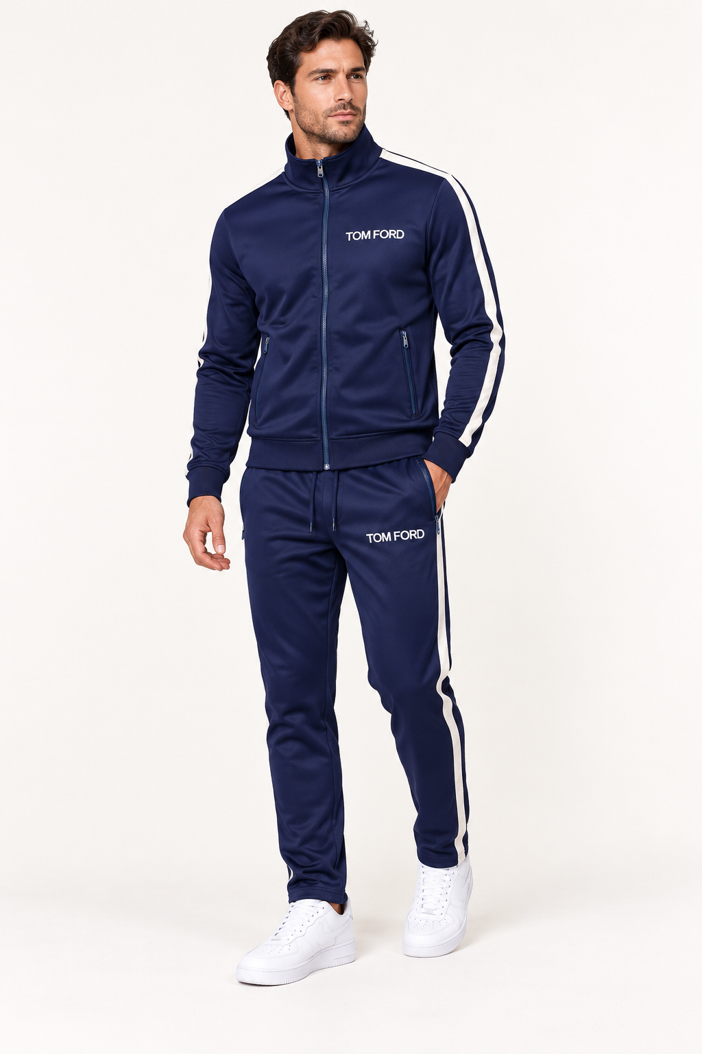 Men's Tom Ford Dri-Fit TrackSuit | Color: Navy | View 2