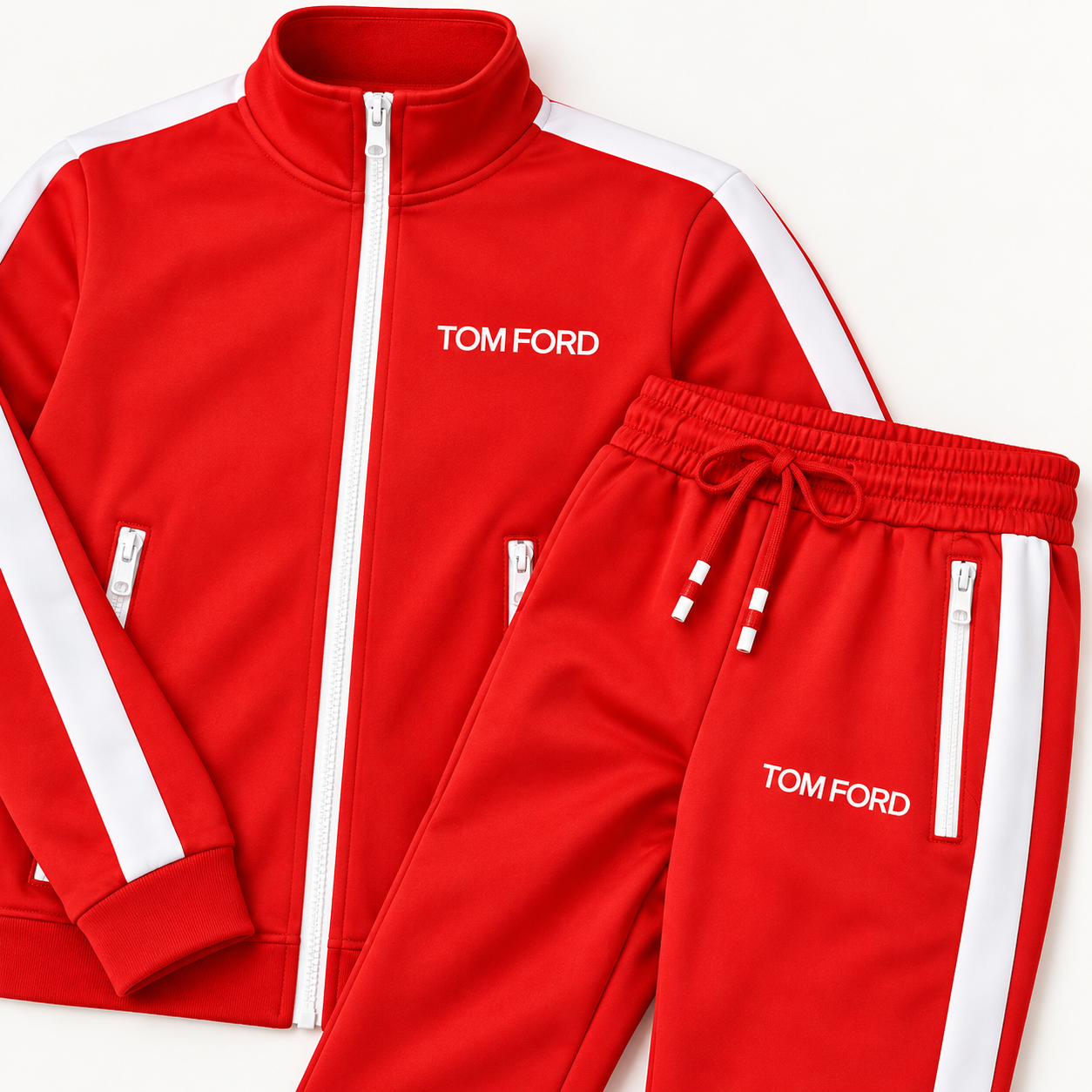 Men's Tom Ford Dri-Fit TrackSuit | Color: Red | View 4