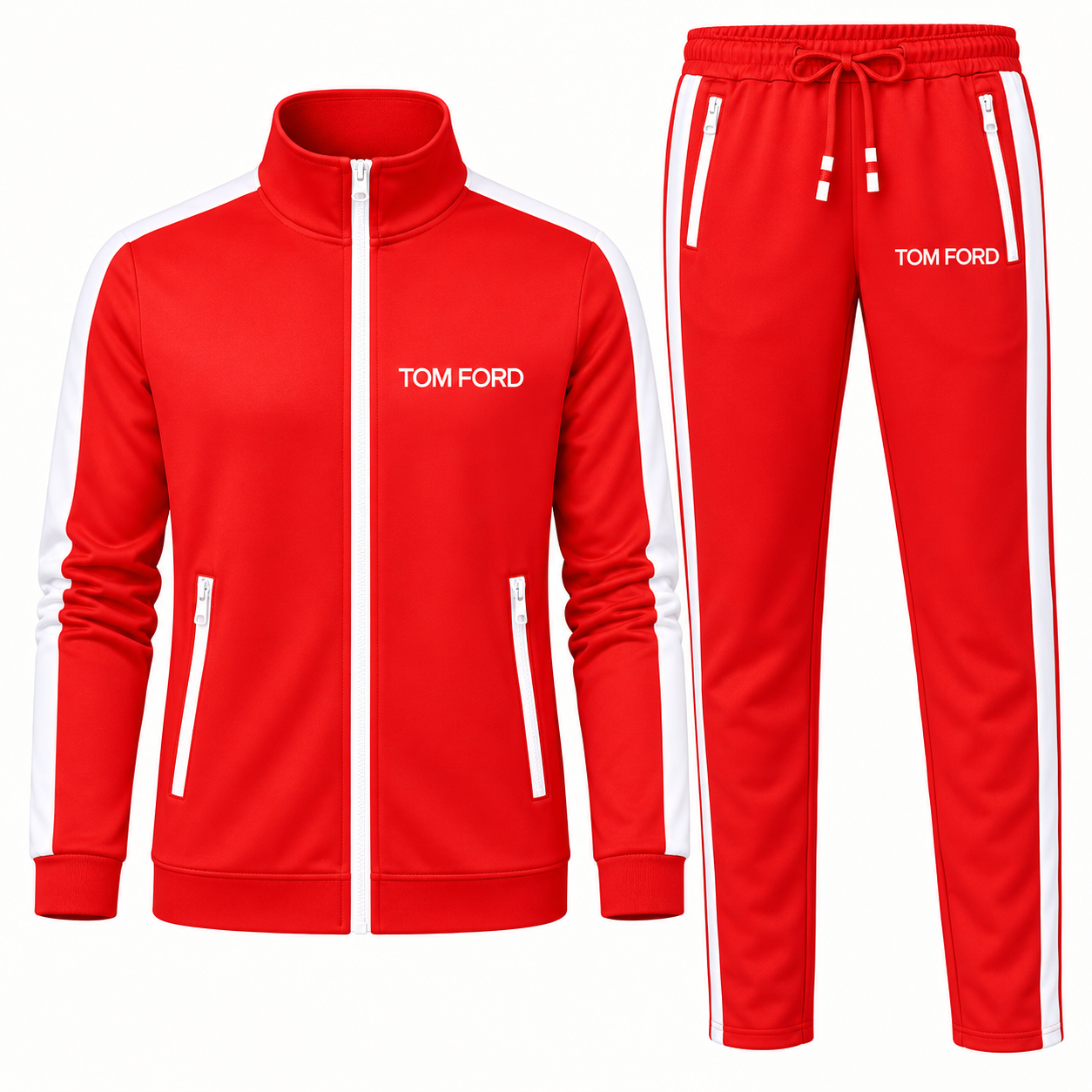 Men's Tom Ford Dri-Fit TrackSuit | Color: Red | View 5