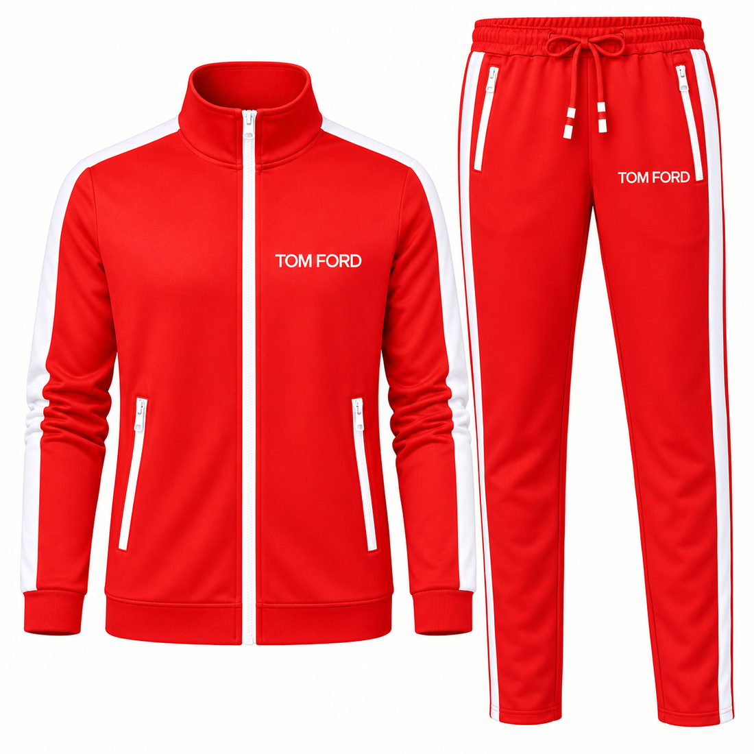 Men's Tom Ford Dri-Fit TrackSuit | Color: Red | View 5