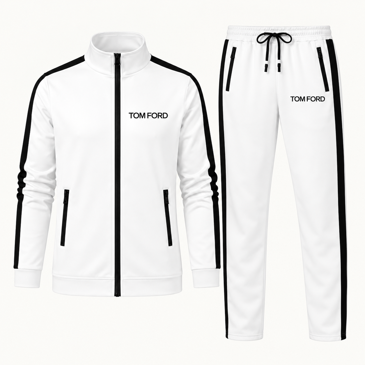 Men's Tom Ford Dri-Fit TrackSuit | Color: White | View 5
