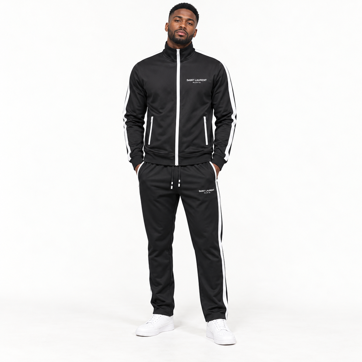 Men's Saint Laurent Dri-Fit TrackSuit | Color: Black | View 1