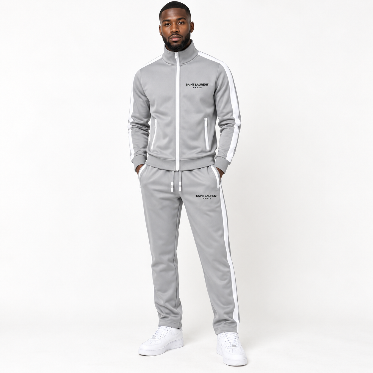 Men's Saint Laurent Dri-Fit TrackSuit | Color: Grey | View 1