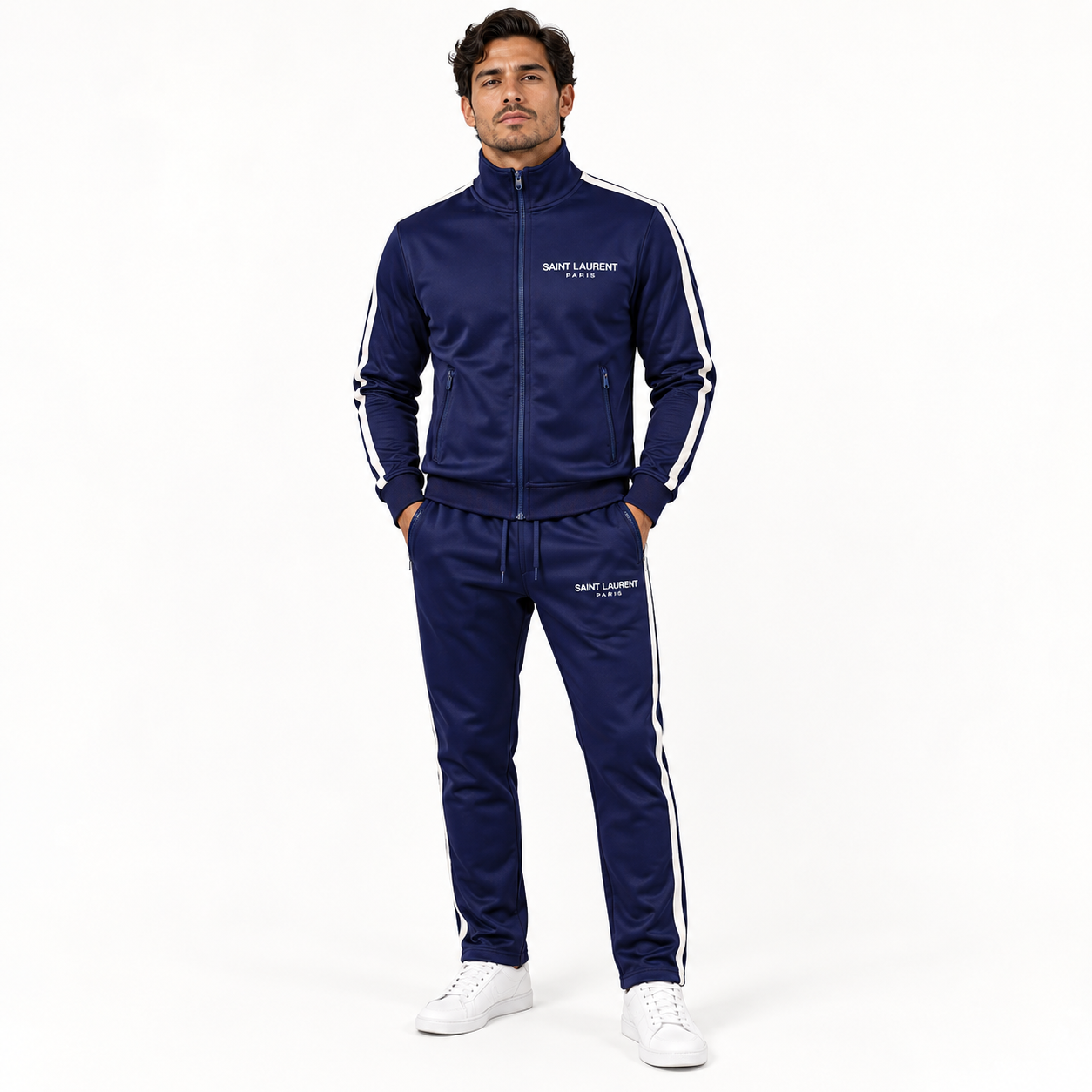 Men's Saint Laurent Dri-Fit TrackSuit | Color: Navy | View 1