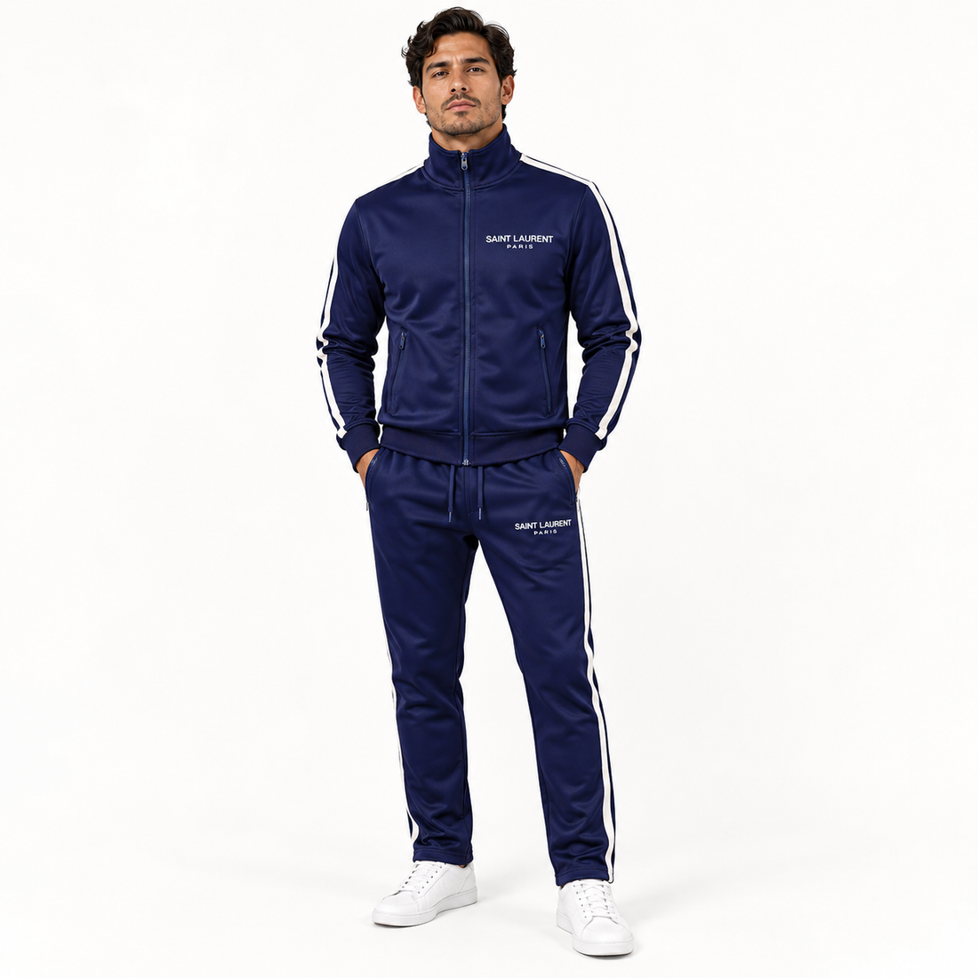 Men's Saint Laurent Dri-Fit TrackSuit | Color: Navy | View 1