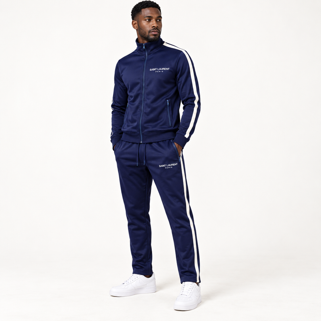 Men's Saint Laurent Dri-Fit TrackSuit | Color: Navy | View 2